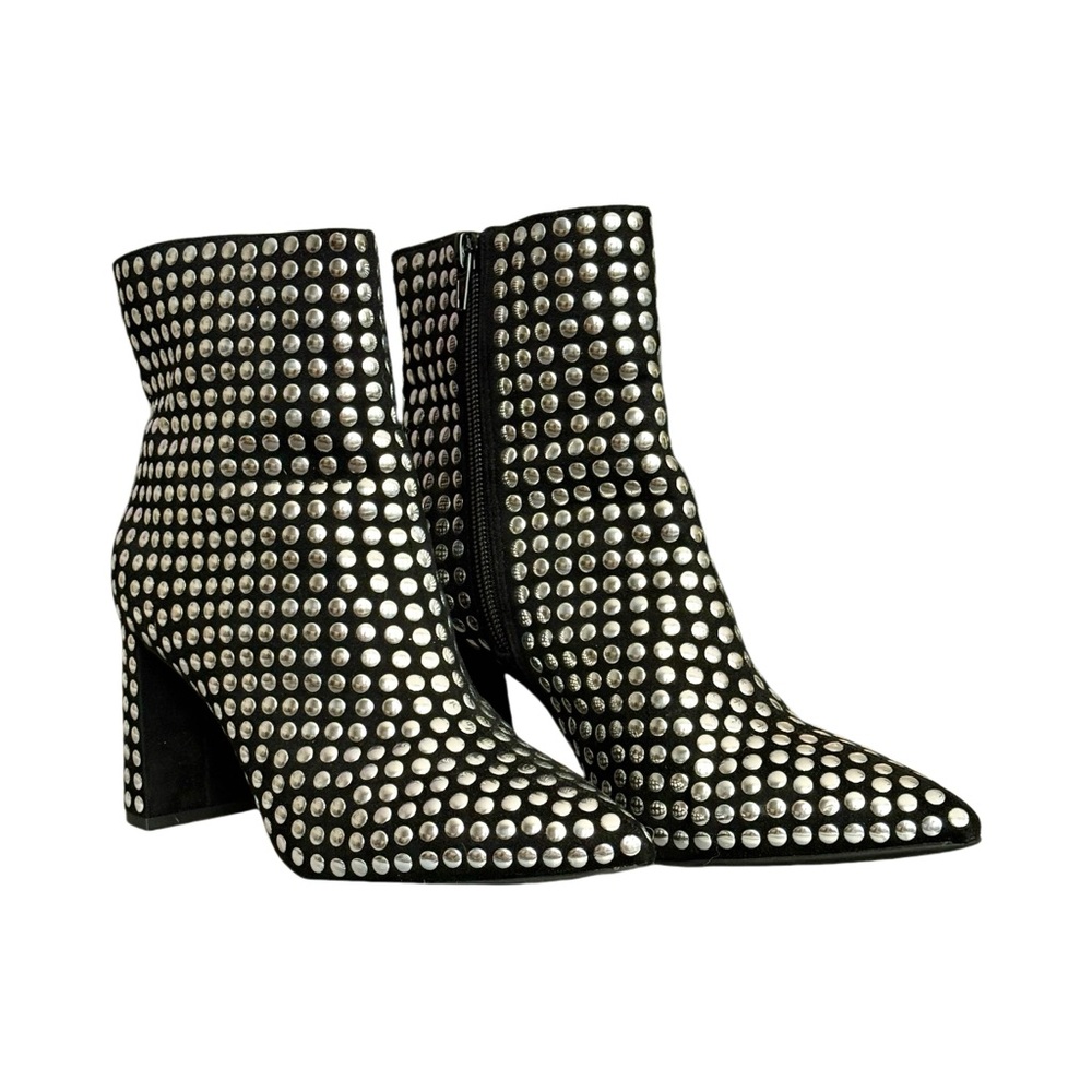 INC International Concepts Anila Studded Booties, Black/Silver Size 6.5 LIKE NEW - Picture 4 of 11